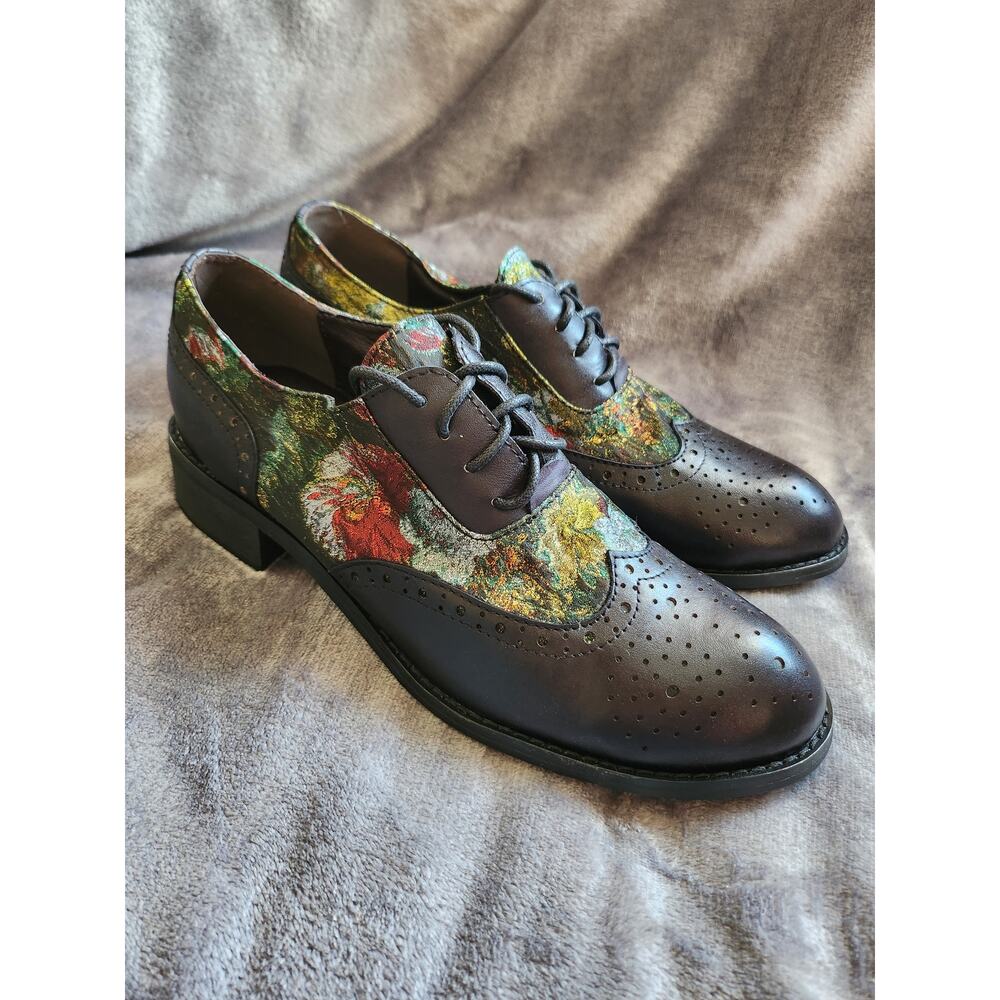 Handmade  Leather Oxfords, womens size 42 EUR or 11US